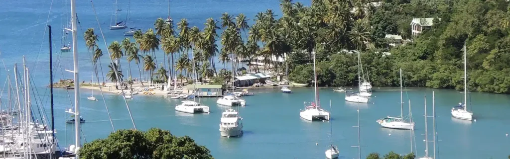 View of a bay in St Lucia