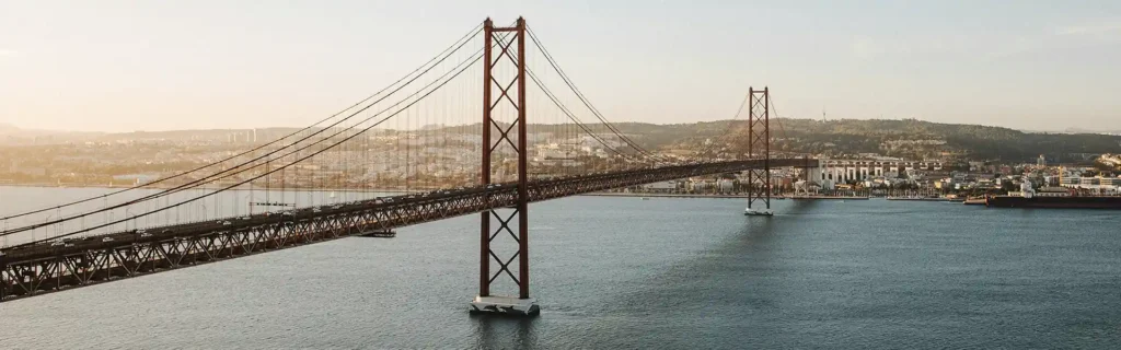 25 de Abril bridge in Lisbon Portugal